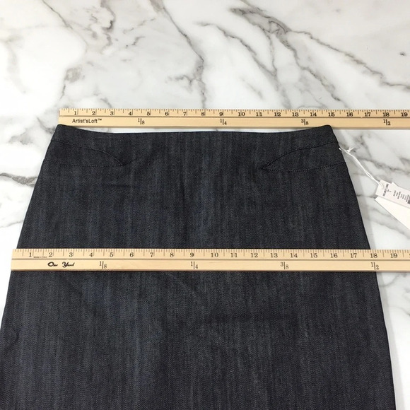 Helmut Lang Gray Pencil Mini Skirt Womens 6 Fabric Rinse Denim Cotton Blend - Picture 10 of 11